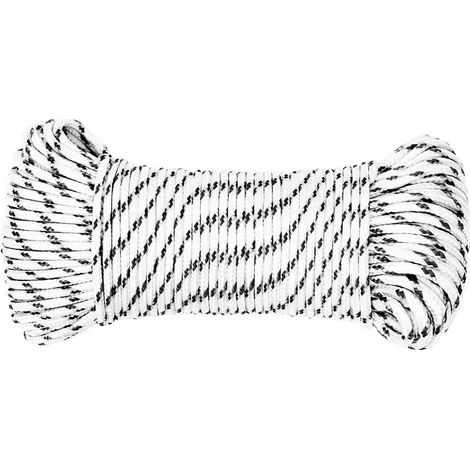 Corda Fune Intrecciata per Barca Bianca 3 mm x 50 m Poliestere (1/5)