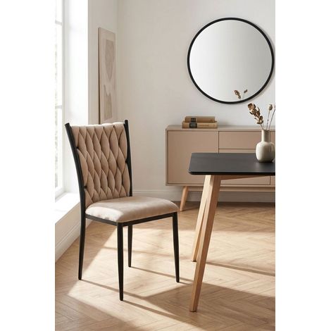 Sillas Comedor - Silla Wiwen Black Terciopelo - Beige (1/5)