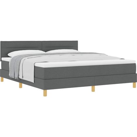 Maison Exclusive - Letto a molle con cuscino Grigio scuro 180 x 200 cm Tessuto