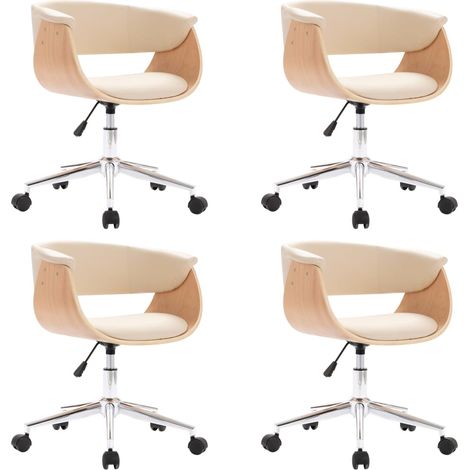 Maison Exclusive - Sedie da Pranzo Girevoli 4 pz Crema in Similpelle