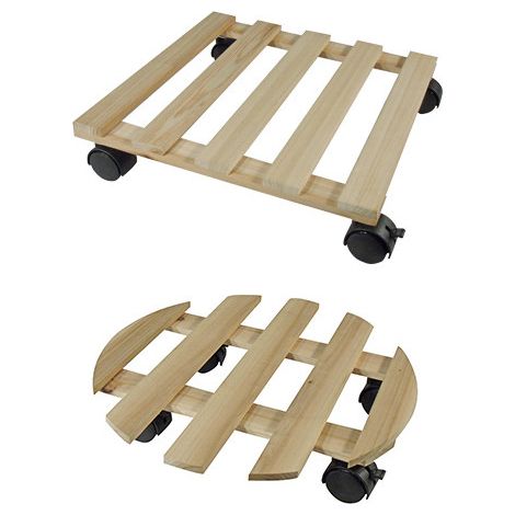 Support pot de fleur en bois, Forme rond (1/5)