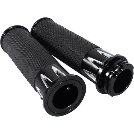 Manopole per manubrio moto, manopole in alluminio lavorato, sinistra e destra, 25 mm, 2 pezzi, per manutenzione e sostituzione, VRSC XL XRDyna Softail 96--Crezuo