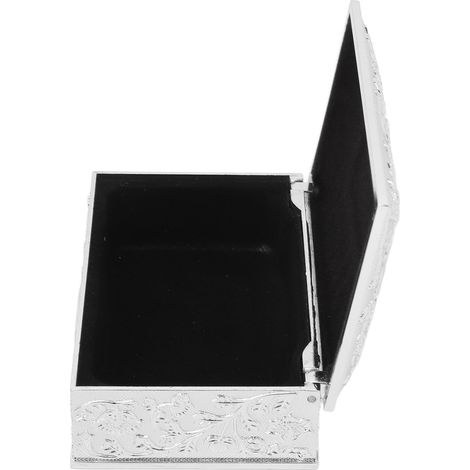 Boîte à bijoux vintage sculptée, élégante, en alliage de zinc inaltérable, intérieur en velours doux, idéale pour ranger vos petits objets sur une étagère de coiffeuse. (1/5)