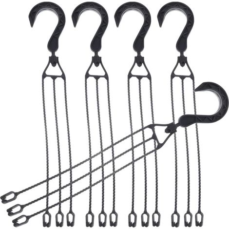 Set of 5 Plastic Wall Hooks for Hanging Flower Pots, 40 cm Black, 360° Rotation for Garden, Balcony, Terrace, Practical and Compact Hanging Basket Holder (1/5)