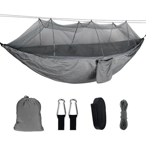 Filiyano – sac de rangement – Hamac double de camping avec moustiquaire et sac de rangement, en nylon 210T, idéal pour le camping, la chasse et la (1/5)