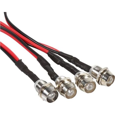 4 Pcs Voyant d'Indicateur 8mm Feux de Signal LED Panneau Feux d'Avertissement Ampoule LED pour Bateau Voiture Lampe Pilote DC 12V(White)