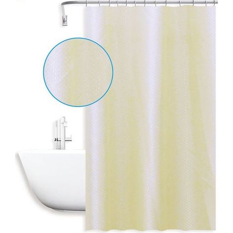 TRADE SHOP - Tenda Doccia Antimuffa Impermeabile 180x200 Cm Bianca Gialla Texture Rombi 59817 - (1/2)