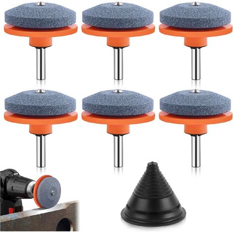 Juego de 6 afiladores de cuchillas de corindón, ángulo de 20 grados, para taladros eléctricos y cortacéspedes. (1/5)