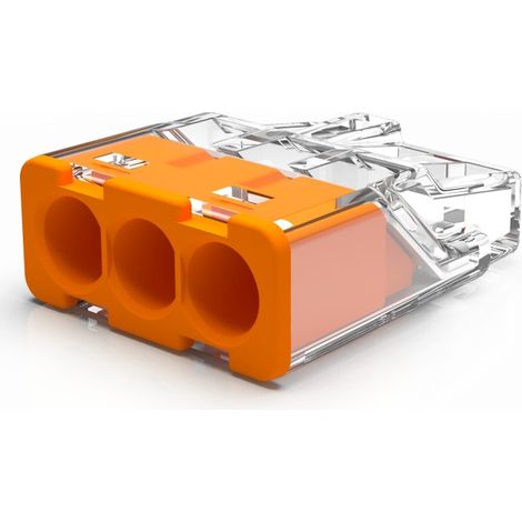 Mini conector rápido PC-213S para cable tipo 0,2-2,5 mm². Paquete de 2 unidades = 100 unidades. (1/2)