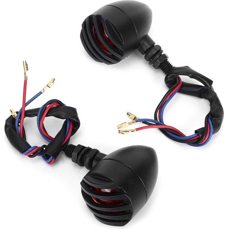 Clignotant universel 12V 5W pour moto vintage, feu indicateur modifié, pièce de rechange noir et rouge (1/5)