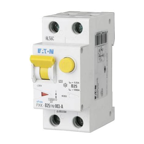 Eaton Combinaison de disjoncteur FI/LS, 25 A, 30 mA, Caractéristique de déclenchement disjoncteur LS : B, 1p + N, Caractéristique de déclenchement disjoncteur FI : A, 236950 (1/2)