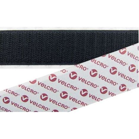 Bande auto-agrippante à coller E08802033011425 – Longueur 25000 mm – Largeur 20 mm – Couleur noir – Partie crochets – Velcro (1/2)