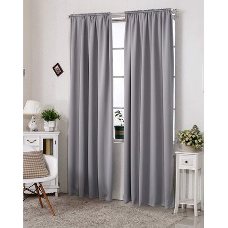 WOLTU Thermovorhang kälteschutz Verdunklungsvorhang Blickdicht mit Kräuselband für Schiene, 250g/m² Schwere Wärmeisolierende Vorhänge Gardinen Wohnzimmer Schlafzimmer, 117x138 cm Dunkelgrau(1 Stück)