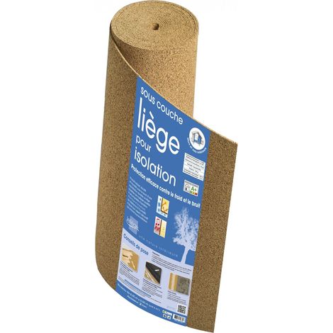 Rouleau isolant liège 0.5m x 8m x 2mm – Panneau d'isolation thermique pour murs – Résistance thermique R < 1 – Densité 220kg/m³ – SDL (1/5)