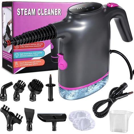 1200W Nettoyeur Vapeur Portatif,130°C Nettoyeur Vapeur à Main Nettoyeur Vapeur avec 15s Chauffe Rapide Réservoir 400ml & 12 Accessoires Multifonction Vapeur pour Canapés Cuisine Salle de Bain (1/5)