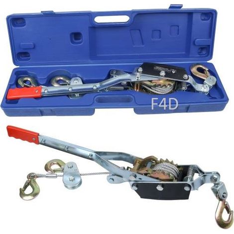 US PRO 4 TON PULLER HAND WINCH 3 HOOK CABLE TURFER FOR CARAVAN BOAT TRAILER 9324