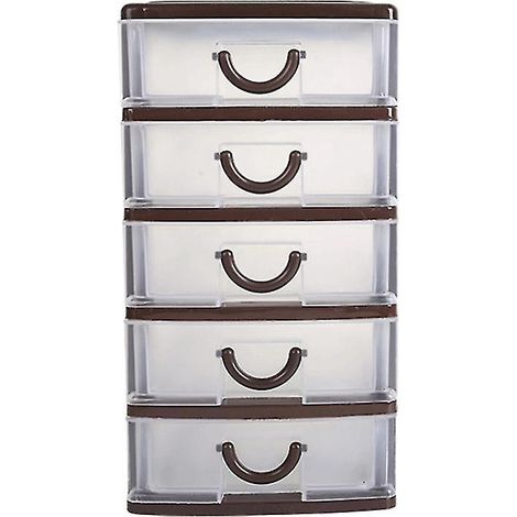 1 Stück Aufbewahrungsbox aus Kunststoff für Zuhause und Büro, braun (1/3)