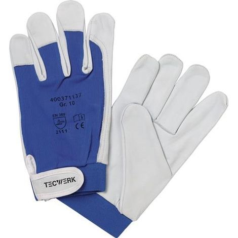 TECWERK Handschuhe Donau Gr.9 natur/blau EN 388 PSA II TECWERK