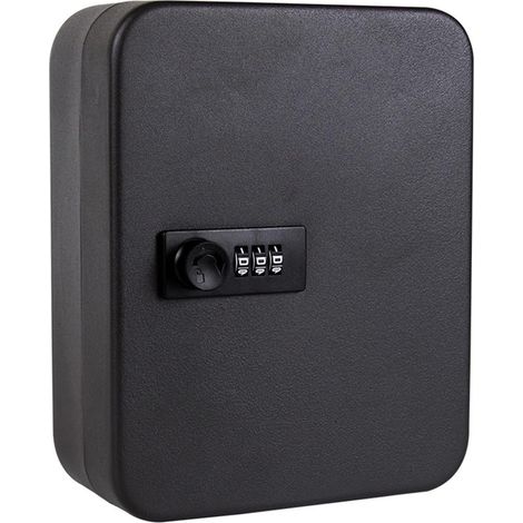 Petit coffre-fort Métal 20 clés coffre-fort boîte de rangement combinaison/serrure à clé murale de rechange clés de voiture organisateur armoire for bureau à domicile appartement(Black-Code) (1/5)