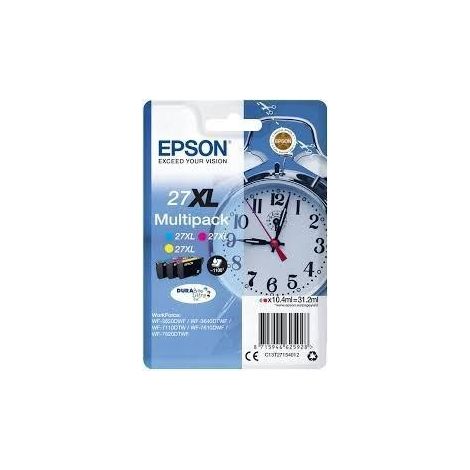 Epson Alarm clock 27XL DURABrite Ultra cartucho de tinta 1 pieza(s) Original Alto rendimiento (XL) Cian, Magenta, Amarillo