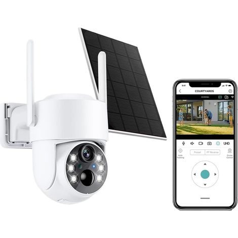 Caméra Solaire 3MP avec Wi-FI, Double Objectif, Double écran, détection Humaine PIR, autonomie en Veille de 365 Jours.(3MP NO SD Card) (1/5)