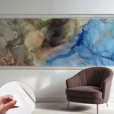 Papier peint adhésif décoratif avec colle pour salon chambre et bureau Installation rapide Abstrait coloré 250x104 cm (1/5)