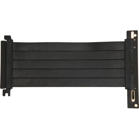 Rallonge GPU PCIe 4.0 X16, 20cm 90°, 128Gbps, antinterférence, câble d'extension noir pour carte graphique (1/5)