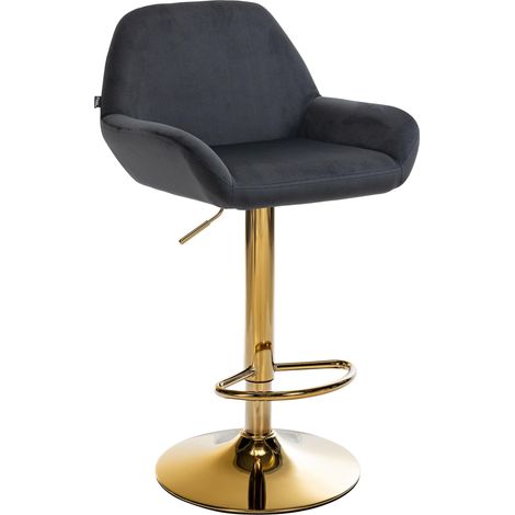 Barhocker Braga Gold Samt schwarz