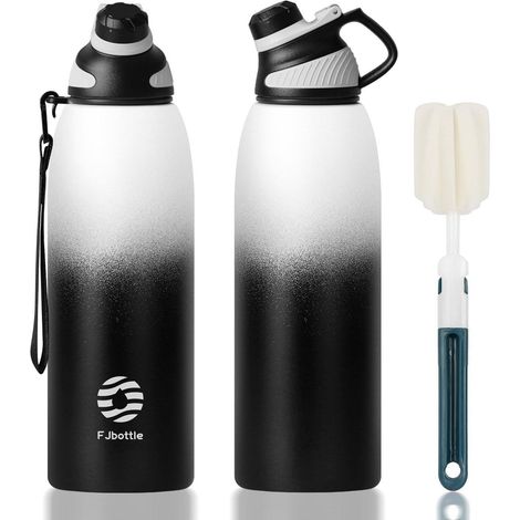 Edelstahl Trinkflasche mit Magnetdeckel, 1L, 800ml, 600ml, 400ml, BPA-frei, auslaufsicher, für Kinder, kohlensäurehaltige Getränke geeignet (1/5)
