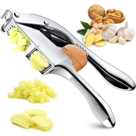 2 En 1 Presse Ail Inox Professionnel, Presse-ail Manuel Poignée Antidérapante, Lave-vaisselle Ecrase Ail, Avec Epluche Ail en - fy (1/4)