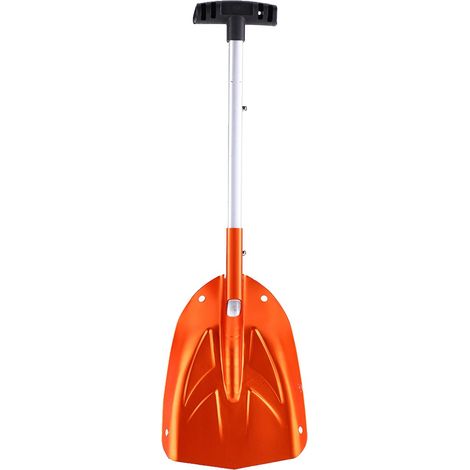Pelle à neige télescopique amovible en alliage d'aluminium, outil de déneigement extérieur orange (1/5)