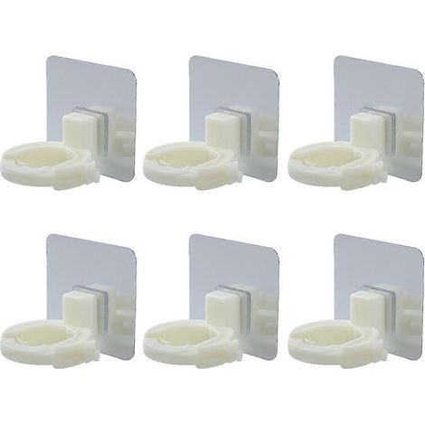 Porte-flacon de gel douche mural pour salle de bain avec 6 supports en plastique (1/4)