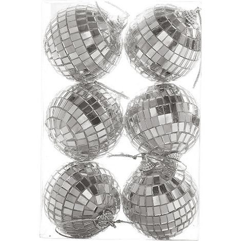 Boule Miroir Réfléchissante - Pour Décoration de Noël Mariage Fête - Diamètre 8 cm - Verre Miroir - Lot de 6 (1/5)