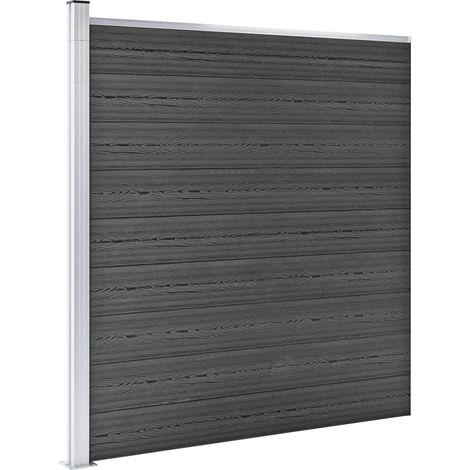 Panneau de clôture de Jardin,design simple WPC 175x186 cm Noir -46740 (1/5)