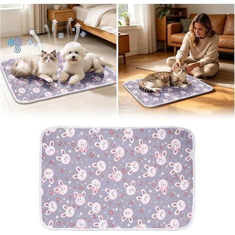 Tapis rafraîchissant pour Animaux de Compagnie Matelas rafraîchissant,Coussin rafraichissant pour Chien, Matelas Refrigerant Cooling Mat d'Été pour Chenils, 70x50cm (1/3)