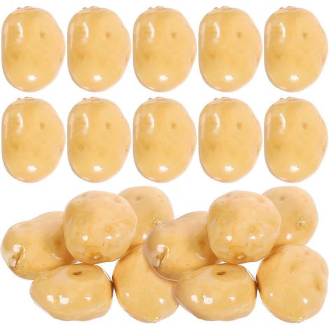 Lot de 20 fausses pommes de terre réalistes, décorations de légumes artificiels, accessoires photo pour comptoir