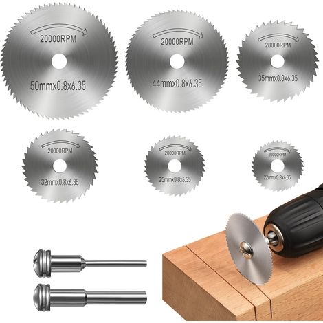 Disques de Coupe pour Outil Rotatif, Lames de Perceuse à Disque, Mini Lames de scie en acier rapide Circulaire(8 Pièces) (1/5)