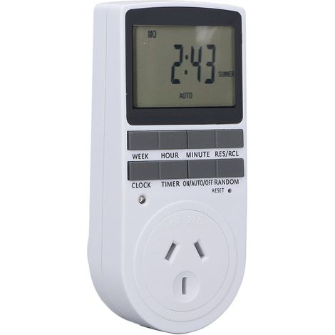 Prise programmable grand écran, interrupteur minuterie électronique intelligent (avec batterie intégrée), norme australienne 220-240V (1/5)