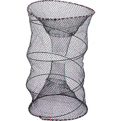 Trappola per pesci in nylon zincato, rete per pesci, granchi, gamberi, aragoste, nassa, rete pieghevole automatica, gabbia a ombrello - 40 cm × 88 cm