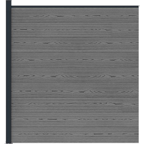 vidaXL Fence Set 175 x 186 cm WPC and Aluminium Grey