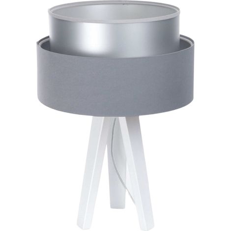 Lampe à poser design satin gris effet lumineux élégant - Gris satin avec intérieur argenté (1/5)