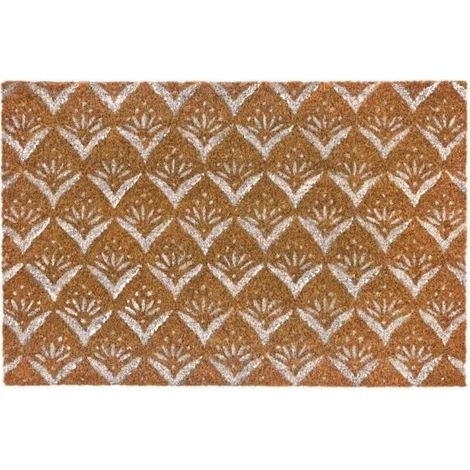 Paillasson - JUANIO - Lot de 2 - Fibre de coco - PVC antidérapant - 60x40x1.5 cm (1/3)