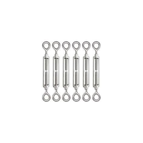 6 Pièces Tendeur Cable M6 Tendeur Cable Inox 304 Réglable Oeil de Ridoir et Oeil pour Tendeur de Fil Cable Acier Corde Crochet Tendeur Accessoires (1/5)