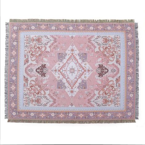 1 Pièce 160x130cm Couverture Plaid Modèle rose Tricotée Décorée avec des Franges Bohême Simple Doux Confortable Protéger Contre Le Froid pour Canapé Sofa Chaise à Repos et Sieste (1/5)