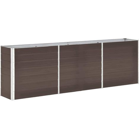 Garden Raised Bed Galvanised Steel 240x40x77 cm Brown vidaXL