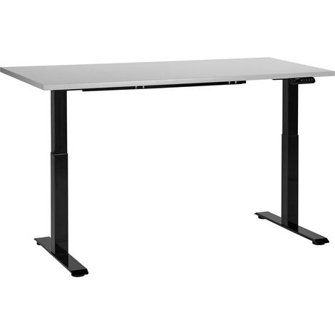 Schreibtisch elektrisch höhenverstellbar DESTINES Grau / Schwarz 160 cm 72 cm