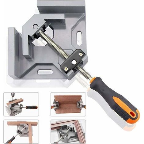 Right Angle Clamp, 90° Corner Clamp/One-Hand Aluminum Angle Vise with a 70mm Spreading Capacity for Woodworking, Engineering, Welding, Carpentry (1/5)