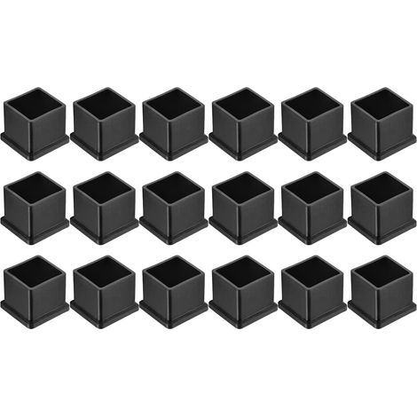 18 Pièces Bouchons Carrés en Plastique 22 x 22mm Noir (1/5)