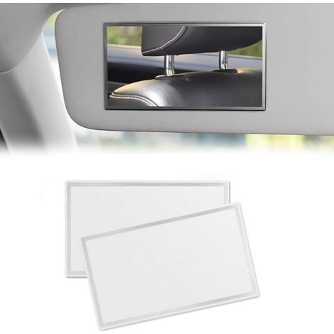Lot de 2 Miroirs de courtoisie pour pare-soleil automobile – Miroir de maquillage rectangulaire en acier inoxydable 15 x 8 cm (1/4)