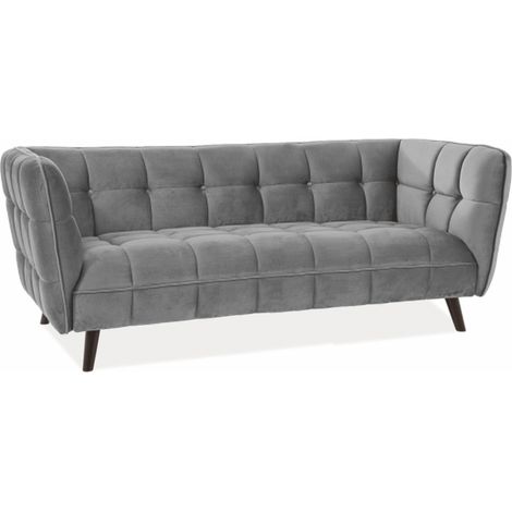 Canapé 3 places design velours gris Compi (1/5)